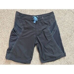 Volcom Bruce Irons Board Shorts Size 36 Black Blue V. Co-operative Amphibulator